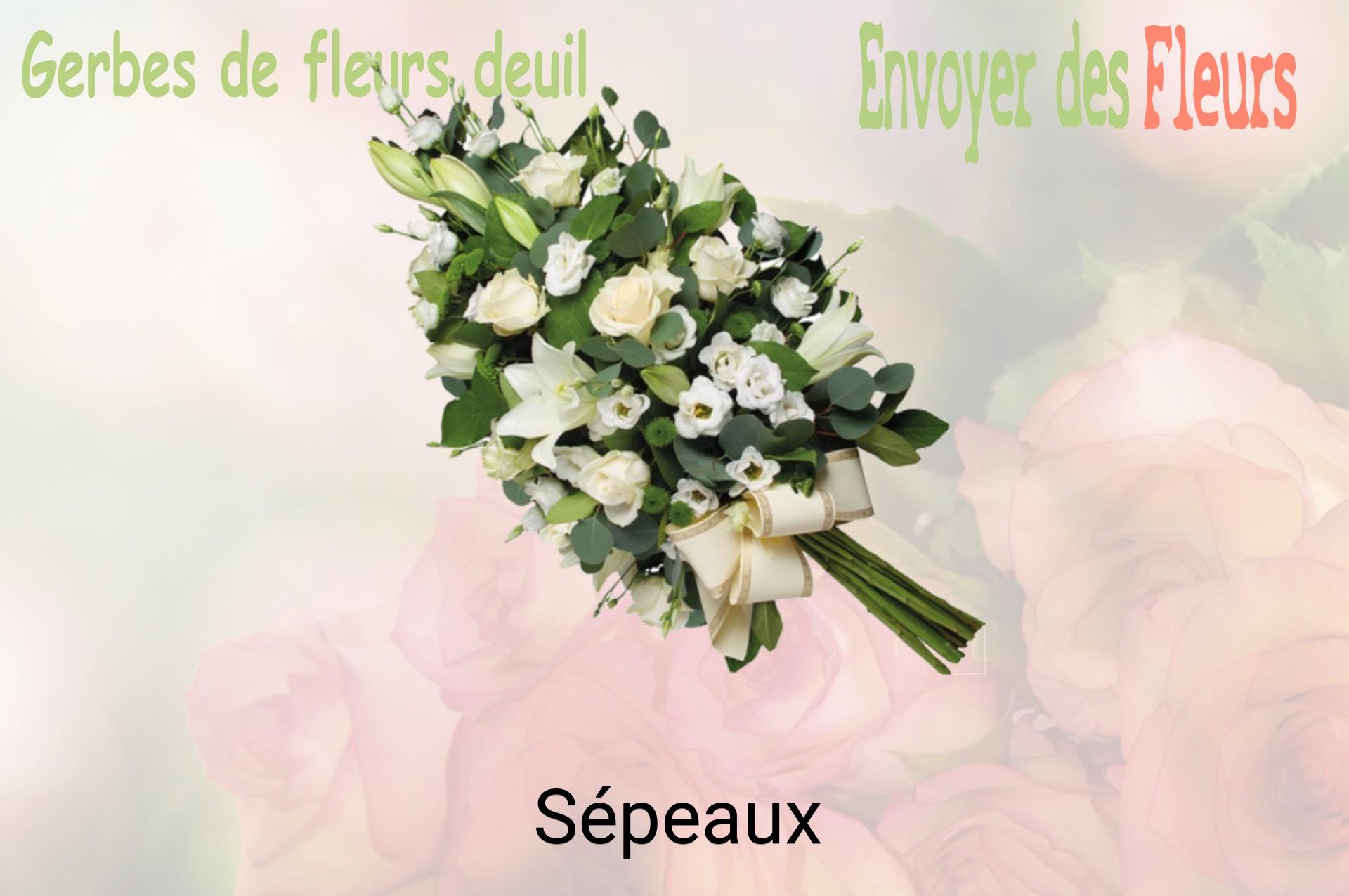 Gerbe de fleurs de deuil livrée à Sépeaux